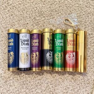 RARE ELF x Liquid Death Lip Balm Collection with Gold Holder